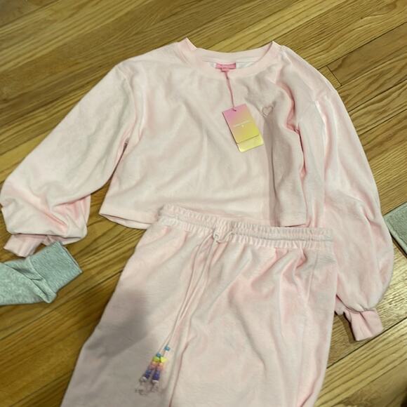 Stoney clover lane terrycloth pink top Small and pants XS nwt - Picture 2 of 7